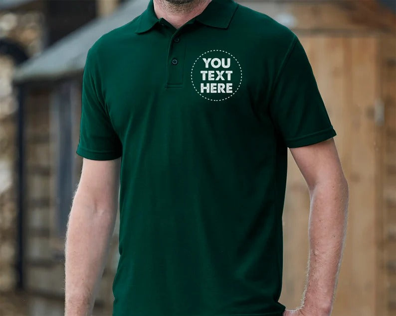 Custom Polo Shirts, Personalized Logo/Text Front Back Printed Polos, Company Logo Tees, Small Business Tops, Gift for Golfer, Clearance Sale