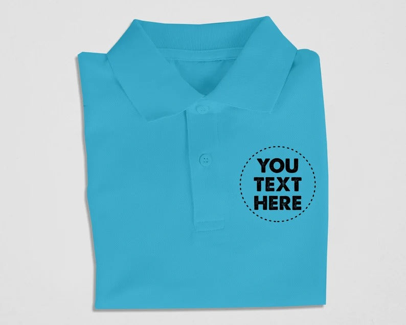 Custom Polo Shirts, Personalized Logo/Text Front Back Printed Polos, Company Logo Tees, Small Business Tops, Gift for Golfer, Clearance Sale