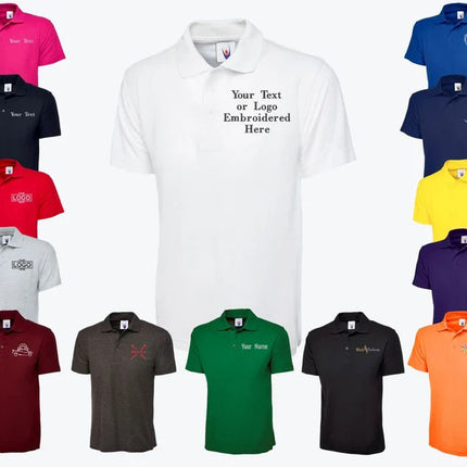 Custom Embroidered Polo Shirt, Personalized Logo/Any Text Golf Polo, Company Logo Shirt for Worker, Unisex Polo Shirts, Small Business Gifts