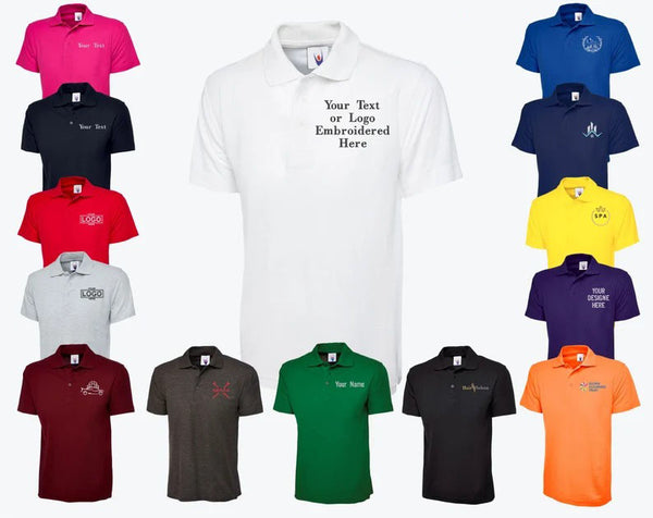 Custom Embroidered Polo Shirt, Personalized Logo/Any Text Golf Polo, Company Logo Shirt for Worker, Unisex Polo Shirts, Small Business Gifts