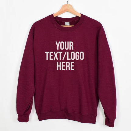 Custom Sweatshirt, Personalized Text/Logo Printed Sweater, Your Text Jumper, Family Matching Tops, Unisex Easyfit Jumper, Slogan Sweatshirts