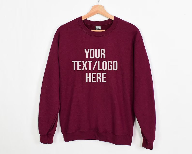 Custom Sweatshirt, Personalized Text/Logo Printed Sweater, Your Text Jumper, Family Matching Tops, Unisex Easyfit Jumper, Slogan Sweatshirts