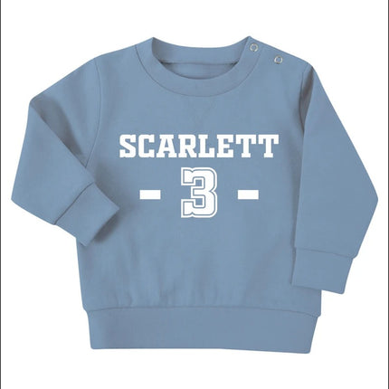 Custom Name Age Sweater, Personalized Jumper for New Born Babies Kids, Unique Baby Shower 1st Birthday Gift, Custom Text Toddler Clothing