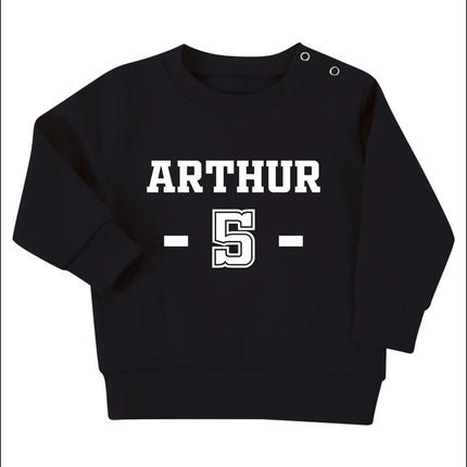 Custom Name Age Sweater, Personalized Jumper for New Born Babies Kids, Unique Baby Shower 1st Birthday Gift, Custom Text Toddler Clothing