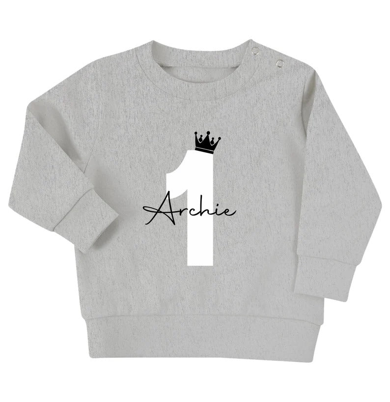 Personalised Baby Toddler Name Sweater, Custom Age Kids Jumper, Baby Shower & New Baby Gift, 1st Birthday Present, Custom Text Kids Clothing