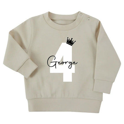 Personalised Baby Toddler Name Sweater, Custom Age Kids Jumper, Baby Shower & New Baby Gift, 1st Birthday Present, Custom Text Kids Clothing