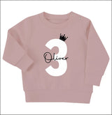 Personalised Baby Toddler Name Sweater, Custom Age Kids Jumper, Baby Shower & New Baby Gift, 1st Birthday Present, Custom Text Kids Clothing