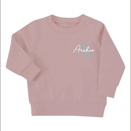 Custom Name Initial Baby Sweater, Personalised Kids Jumper, New Baby 1st Birthday Present, Custom Text Toddler Sweater, Baby Shower Gift