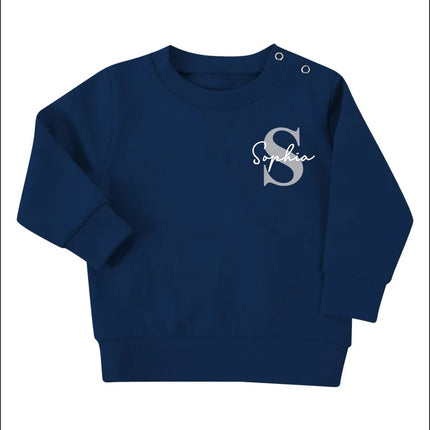 Custom Name Initial Baby Sweater, Personalised Kids Jumper, New Baby 1st Birthday Present, Custom Text Toddler Sweater, Baby Shower Gift