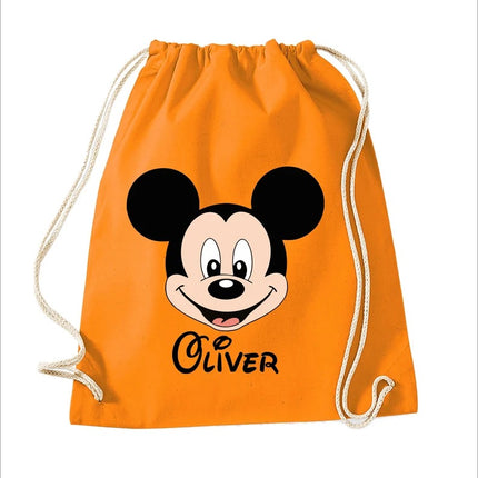 Personalised Kids Bags, Custom Name Printed Shoulder Bag, Micky Mouse Face Backpack With Name, Kids Back To School Gift, Swimming Sports Bag