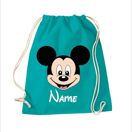 Personalised Kids Bags, Custom Name Printed Shoulder Bag, Micky Mouse Face Backpack With Name, Kids Back To School Gift, Swimming Sports Bag