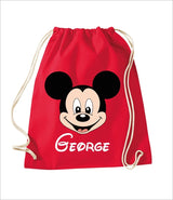 Personalised Kids Bags, Custom Name Printed Shoulder Bag, Micky Mouse Face Backpack With Name, Kids Back To School Gift, Swimming Sports Bag