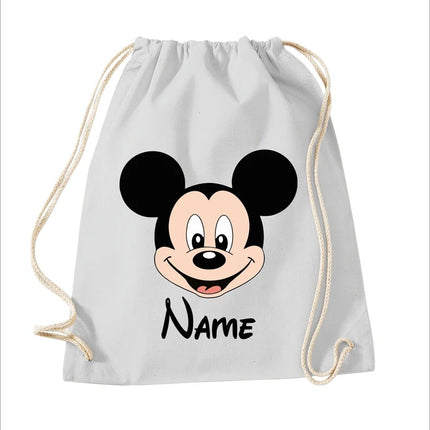 Personalised Kids Bags, Custom Name Printed Shoulder Bag, Micky Mouse Face Backpack With Name, Kids Back To School Gift, Swimming Sports Bag
