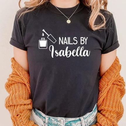 Custom Saloon Shirt, Nail Technician Any Name Printed T Shirt, Personalised Logo Beauticians Make Up Artist Uniform, Barbers Spa Uniform Top