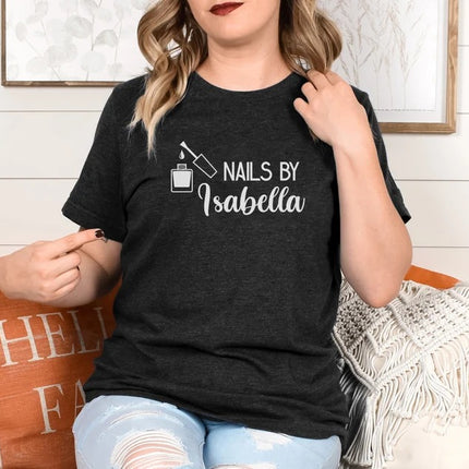 Custom Saloon Shirt, Nail Technician Any Name Printed T Shirt, Personalised Logo Beauticians Make Up Artist Uniform, Barbers Spa Uniform Top