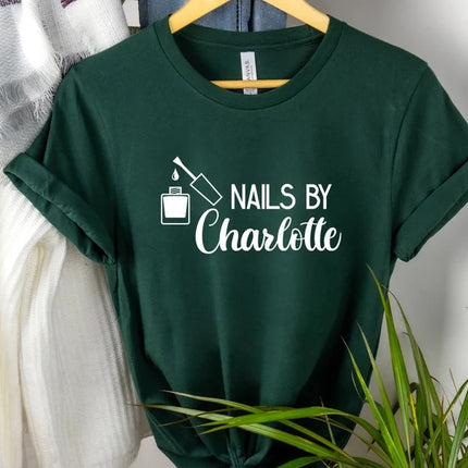 Custom Saloon Shirt, Nail Technician Any Name Printed T Shirt, Personalised Logo Beauticians Make Up Artist Uniform, Barbers Spa Uniform Top