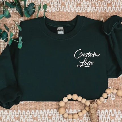 Custom Logo Sweatshirt, Personalized Design/Logo Printed Sweater, Customised Company Logo Jumper, Comfy Unisex Easyfit Jumpers, Gift for Him