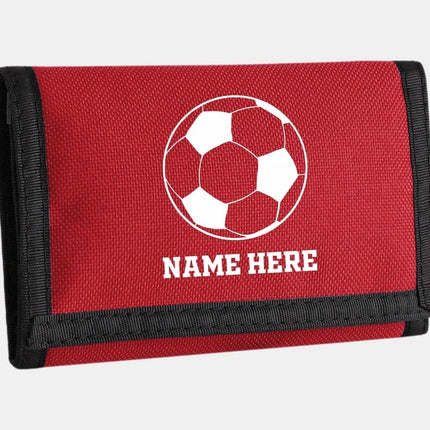 Personalised Small Wallet, Football Custom Monogram Name Zip Pouch, Money Card Holder Carrying Ripper Billfold, Birthday Sports Gift for Son