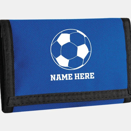 Personalised Small Wallet, Football Custom Monogram Name Zip Pouch, Money Card Holder Carrying Ripper Billfold, Birthday Sports Gift for Son