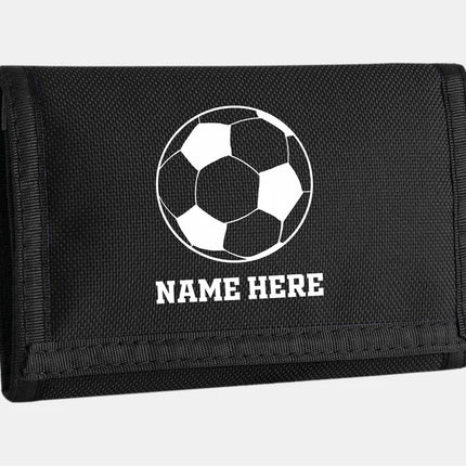 Personalised Small Wallet, Football Custom Monogram Name Zip Pouch, Money Card Holder Carrying Ripper Billfold, Birthday Sports Gift for Son