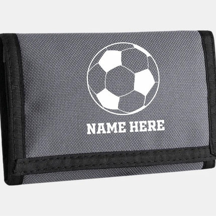 Personalised Small Wallet, Football Custom Monogram Name Zip Pouch, Money Card Holder Carrying Ripper Billfold, Birthday Sports Gift for Son