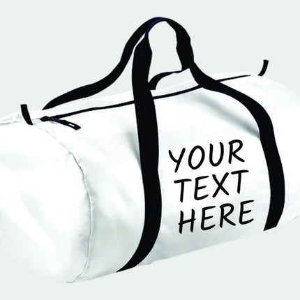 Custom Gym Barrel Bag, Personalised Text Sport Bag, Men Gym Workout Packaway Barrel Bag, Family Picnic Party Storage Duffle Bag, Custom Gift