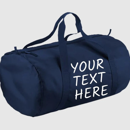 Custom Gym Barrel Bag, Personalised Text Sport Bag, Men Gym Workout Packaway Barrel Bag, Family Picnic Party Storage Duffle Bag, Custom Gift
