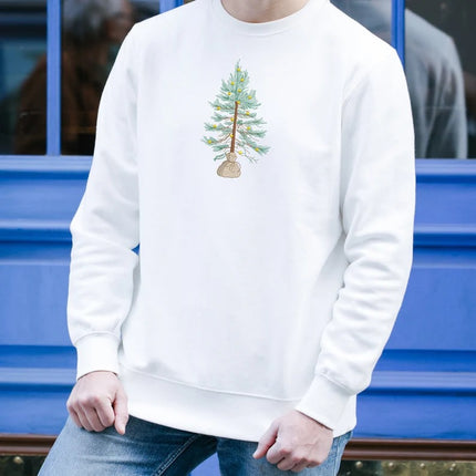 Embroidered Christmas Tree Sweatshirt, Tree In Bag Xmas Sweater, Minimalist Christmas Tree Jumper, Unisex Family matching Sweater, Xmas Gift
