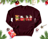 Christmas Coffee Sweatshirt, Xmas Gingerbread Printed Sweater, Christmas Adults Kids Sizes Jumper, Christmas Ice Coffee Tops, Xmas Eve Gifts