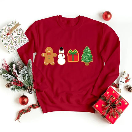 Christmas Gingerbread Cookies Sweatshirt, Xmas Family Matching Printed Sweater, Christmas Holidays Adults Kids Sizes Jumpers, Xmas Eve Gifts