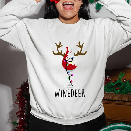 Reinbeer Winedeer Sweatshirts Christmas Couple Matching Jumpers – Xmas Holiday Gifts