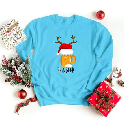 Reinbeer Winedeer Sweatshirts Christmas Couple Matching Jumpers – Xmas Holiday Gifts
