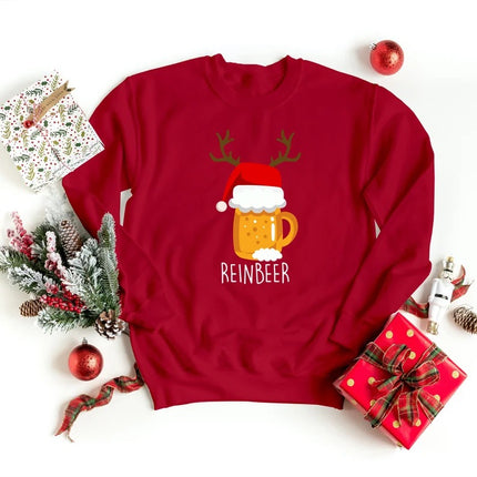 Reinbeer Winedeer Sweatshirts Christmas Couple Matching Jumpers – Xmas Holiday Gifts