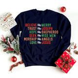 Christmas Faith Sweatshirt, Christian's Christmas Printed Sweater, Believe Like Mary Jumper, Christmas Matching Top, Religious Holiday Gifts