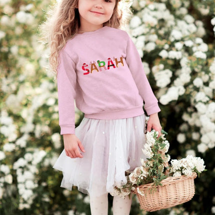 Family Christmas Sweaters With Name, Personalised Xmas Crewneck Sweatshirt, Unisex Comfort Colors Jumpers, Christmas Family Matching Outfits