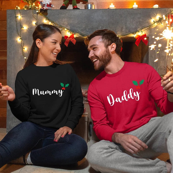 Personalised Family Christmas Sweaters, Custom Name Xmas Crewneck Sweatshirt, Mummy And Me Jumpers, Family Matching Outfits, Christmas Gift