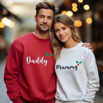 Personalised Family Christmas Sweaters, Custom Name Xmas Crewneck Sweatshirt, Mummy And Me Jumpers, Family Matching Outfits, Christmas Gift