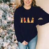 Golden Retriever Christmas Sweatshirt, Christmas Dogs Printed Jumpers, Xmas Dog Lovers Unisex Sweaters, Christmas Outfits, Xmas Eve Gifts