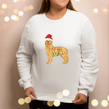 Golden Retriever Xmas Jumpers, Dog Christmas Lights Crewneck Sweatshirt, Xmas Dog Lovers Printed Sweaters, Dog Mum Sweater, Xmas Eve Gifts