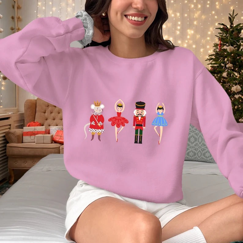 Christmas Nutcracker Sweatshirt, Christmas Family Matching Sweatshirt, Sugar Fairy Printed Jumper, Xmas Adults Kids Jumper, Christmas Gifts