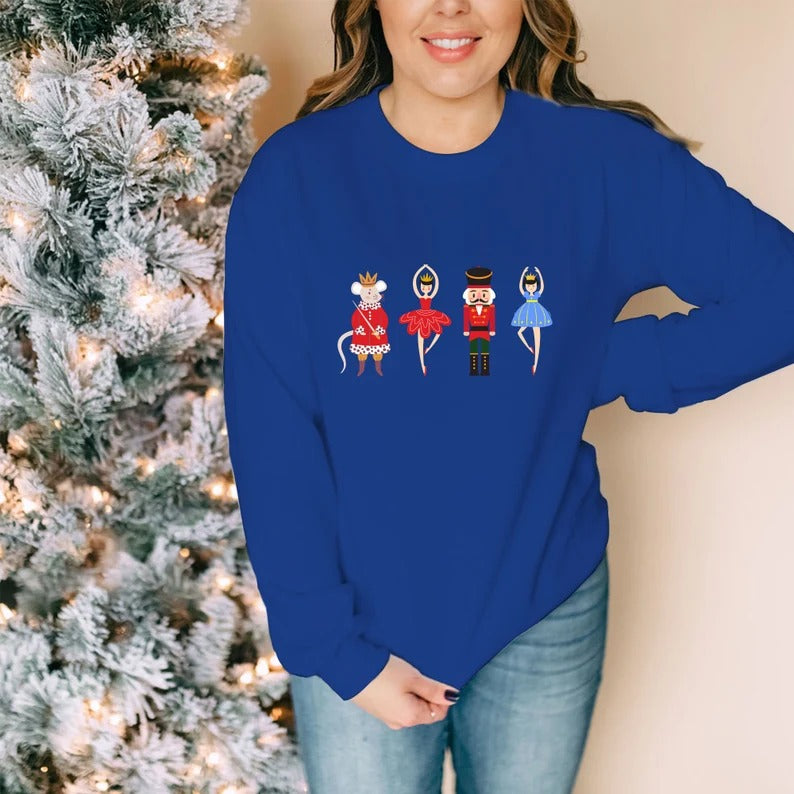 Christmas Nutcracker Sweatshirt, Christmas Family Matching Sweatshirt, Sugar Fairy Printed Jumper, Xmas Adults Kids Jumper, Christmas Gifts