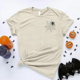 Tarantula Spider Halloween T Shirt, Embroidered Spider's Web Monogram Crewneck Shirt, Fall Unisex Adult Tees, Family Matching Halloween Tops