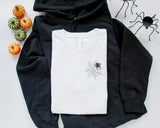 Tarantula Spider Halloween T Shirt, Embroidered Spider's Web Monogram Crewneck Shirt, Fall Unisex Adult Tees, Family Matching Halloween Tops