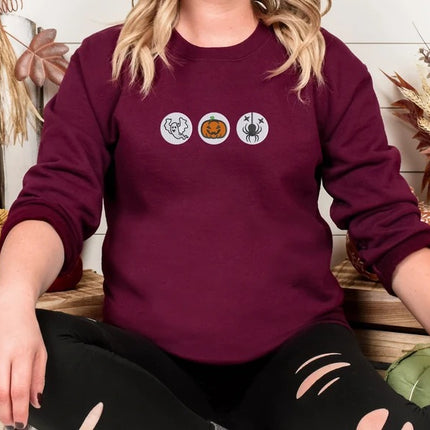 Vintage Halloween Cookies Sweater, Funny Fall Embroidered Sweatshirt