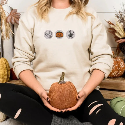 Vintage Halloween Cookies Sweater, Funny Fall Embroidered Sweatshirt