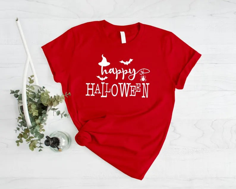 Happy Halloween T Shirt, Halloween Family Matching Printed Shirts, Vintage Halloween Comfy Adults Tee, Spooky Season Tee Top, Halloween Gift