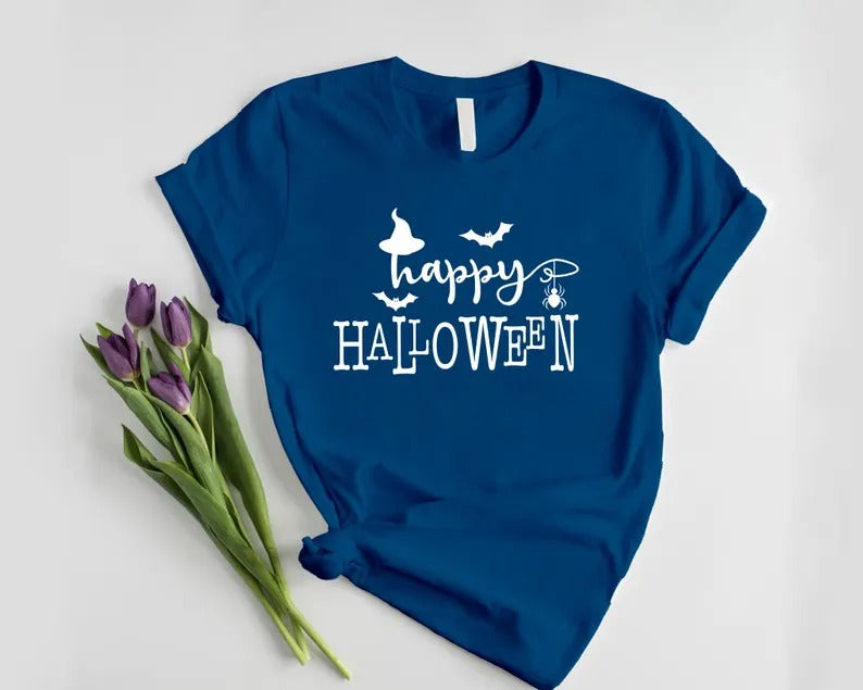 Happy Halloween T Shirt, Halloween Family Matching Printed Shirts, Vintage Halloween Comfy Adults Tee, Spooky Season Tee Top, Halloween Gift