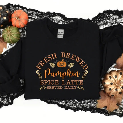 Pumpkin Spiced Latte Fall Sweatshirt, Vintage Halloween Pumpkin Sweatshirt