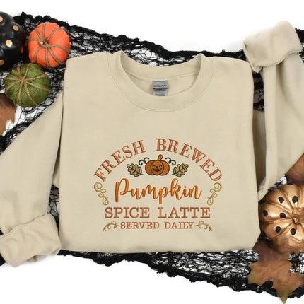 Pumpkin Spiced Latte Fall Sweatshirt, Vintage Halloween Pumpkin Sweatshirt