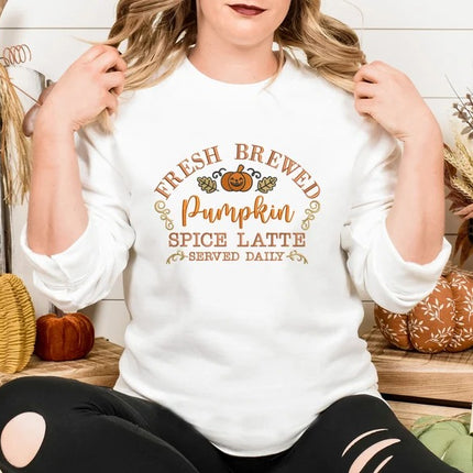 Pumpkin Spiced Latte Fall Sweatshirt, Vintage Halloween Pumpkin Sweatshirt